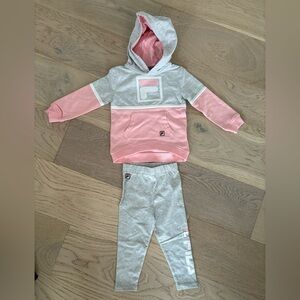 Fila Gray and Pink Kids Tracksuit